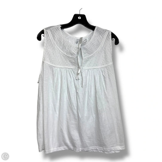 Top Sleeveless By Loft In White, Size: L