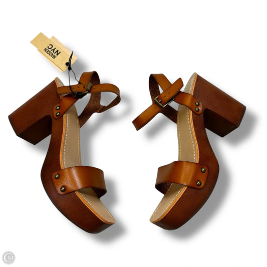 Sandals Heels Block By Madden Nyc In Brown, Size: 7