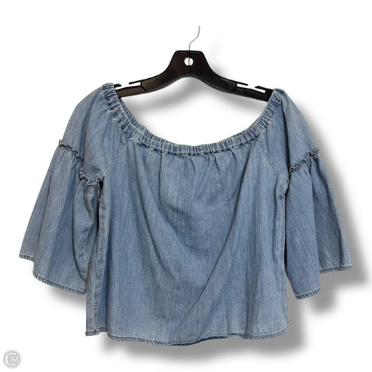 Top 3/4 Sleeve By Madewell In Blue Denim, Size: Xs