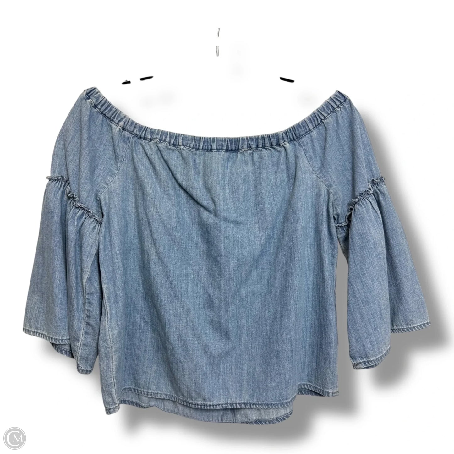 Top 3/4 Sleeve By Madewell In Blue Denim, Size: Xs