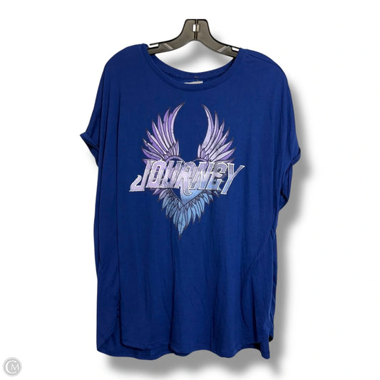 Journey Top Short Sleeve Basic By Clothes Mentor In Blue, Size: 2x