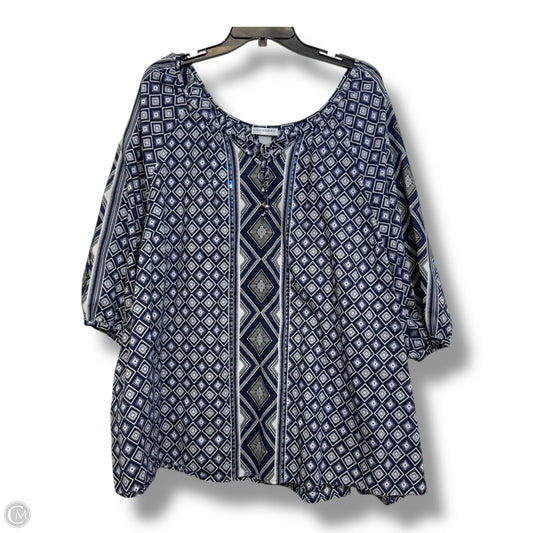 Top Short Sleeve By Catherines In Blue, Size: 4x