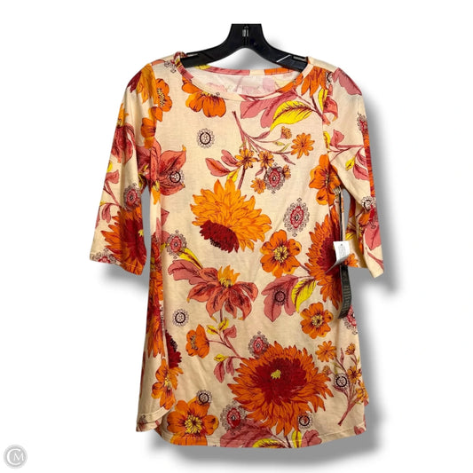 Tunic Short Sleeve By Diane Gilman In Floral Print, Size: Xs