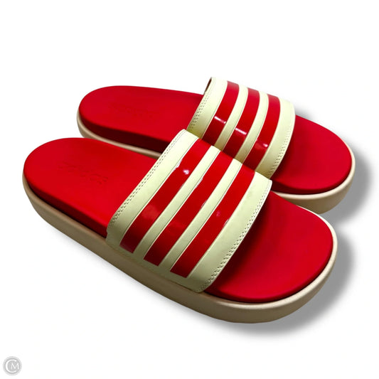Sandals Heels Block By Adidas In Red, Size: 11