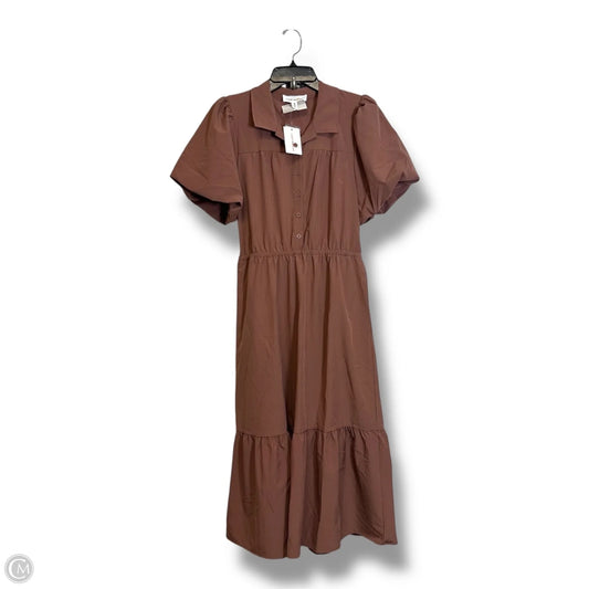 Dress Casual Midi By Lucky Brand In Brown, Size: M