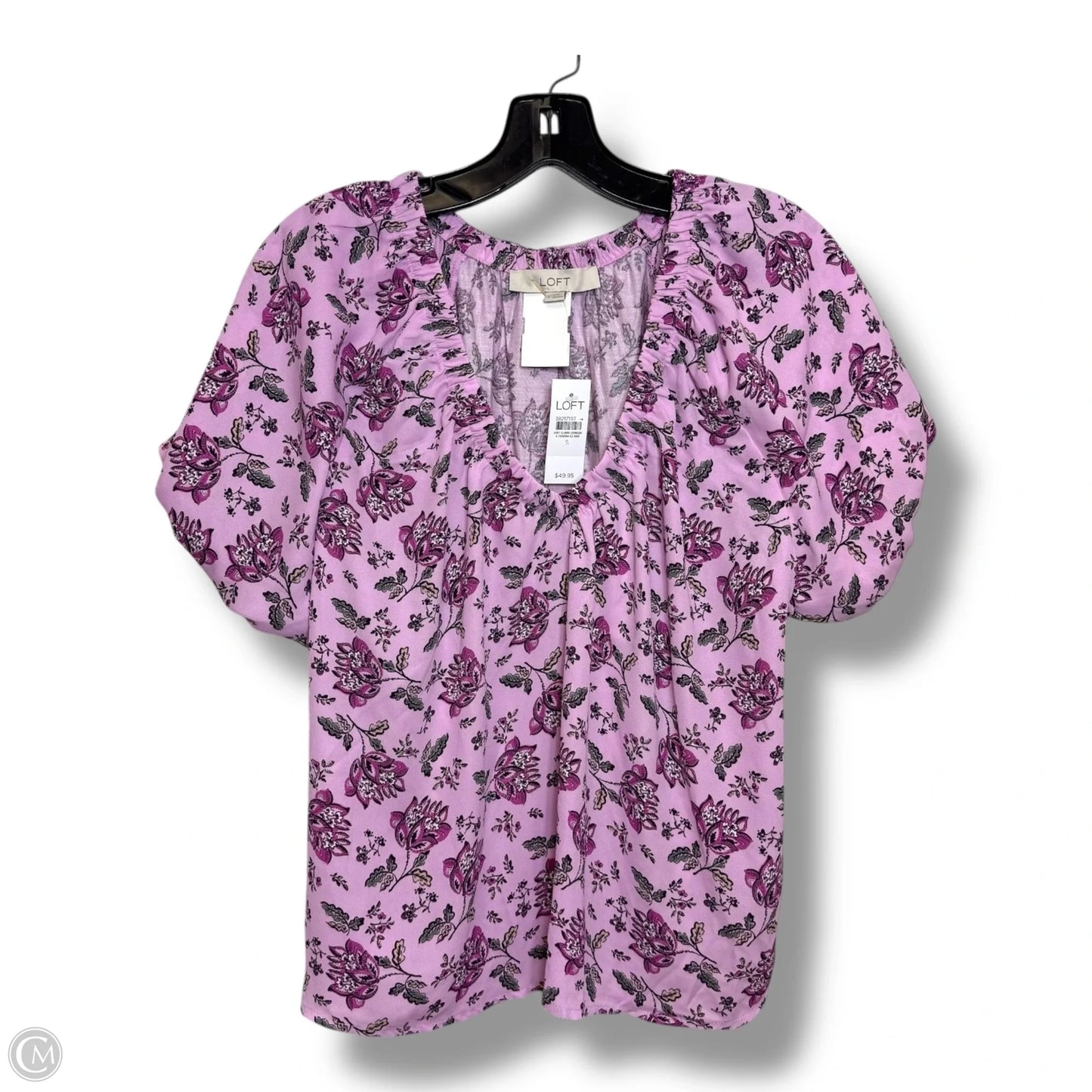 Top Short Sleeve By Loft In Purple, Size: S
