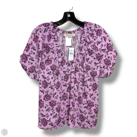 Top Short Sleeve By Loft In Purple, Size: S