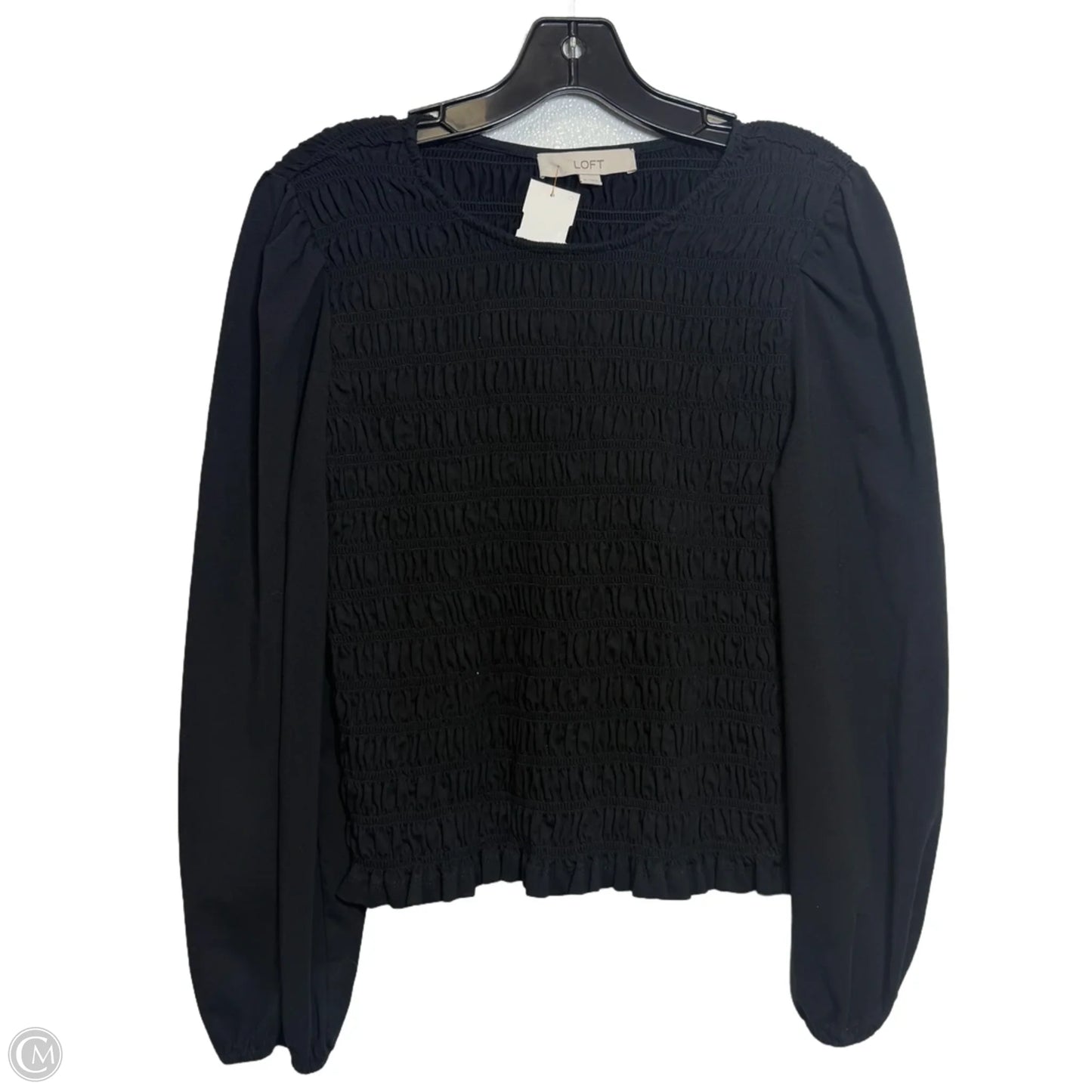 Top Long Sleeve By Loft In Black, Size: M