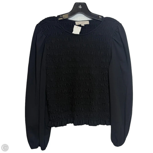 Top Long Sleeve By Loft In Black, Size: M