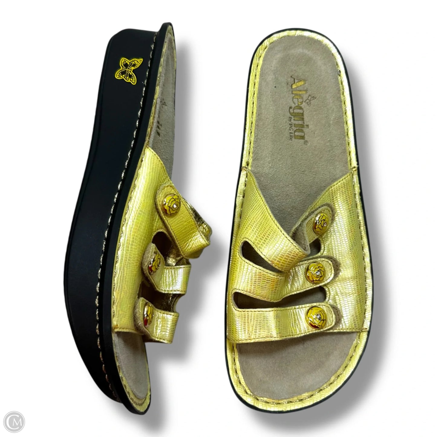 Sandals Flats By Alegria In Yellow, Size: 10