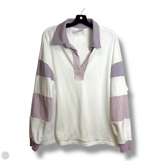 Top Long Sleeve By Clothes Mentor In White, Size: L