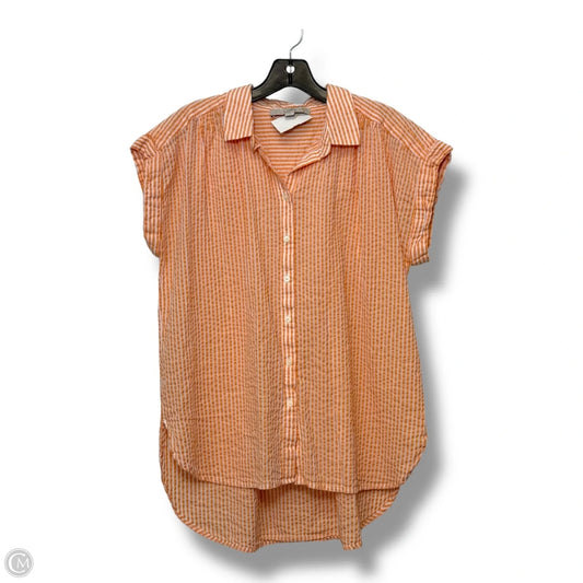 Top Short Sleeve By Loft In Striped Pattern, Size: M