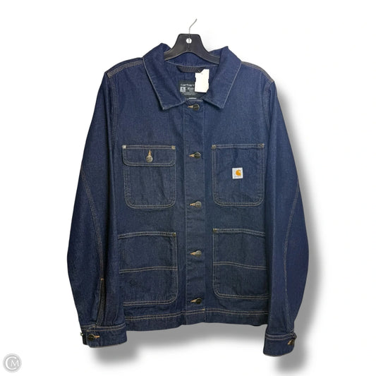 Jacket Denim By Carhartt In Blue Denim, Size: Xl