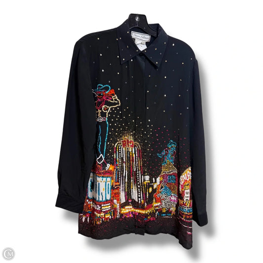 Blouse Long Sleeve By Diane Gilman In Black, Size: S