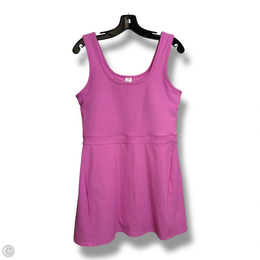 SPORTY RIB BUILT-IN SHORT DRESS Athletic  By Fabletics In Pink, Size: L