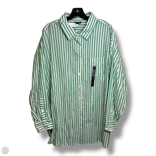 Blouse Long Sleeve By Torrid In Striped Pattern, Size: L