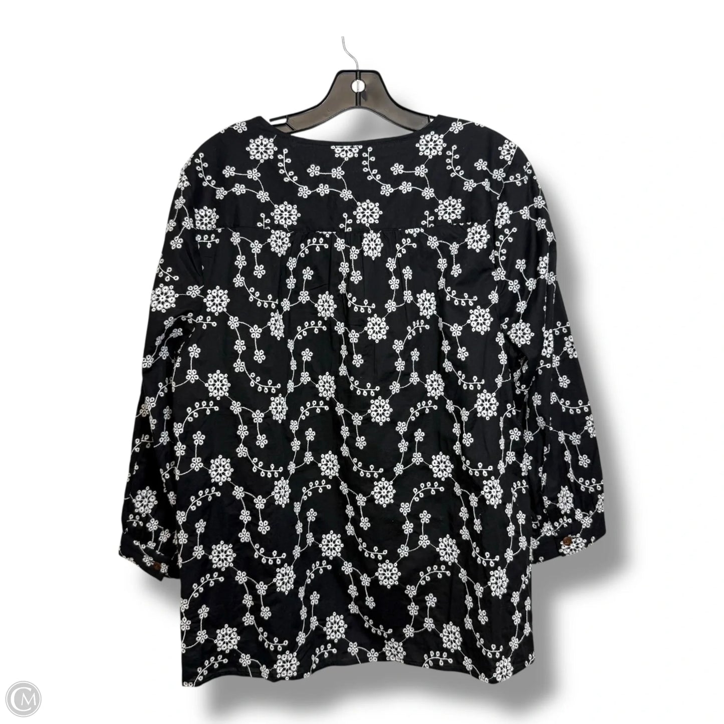 Top 3/4 Sleeve By J. Jill In Black, Size: L