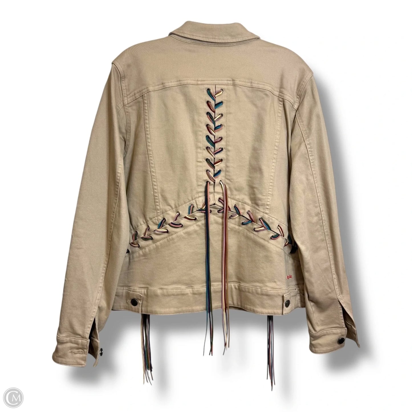Jacket Denim By Peace Love World In Tan, Size: M