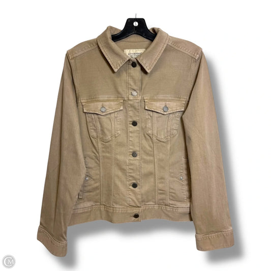 Jacket Denim By Liverpool In Tan, Size: L