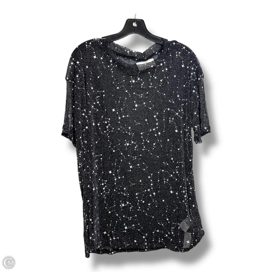 Top Short Sleeve By Clothes Mentor In Black, Size: L