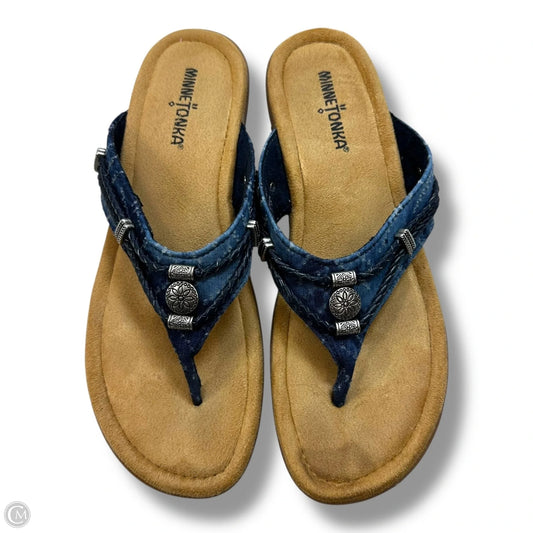 Sandals Flip Flops By Minnetonka In Blue, Size: 10