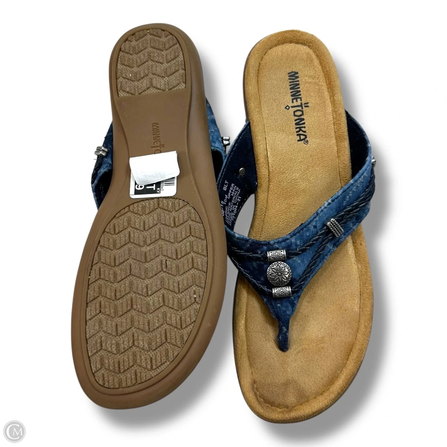 Sandals Flip Flops By Minnetonka In Blue, Size: 10