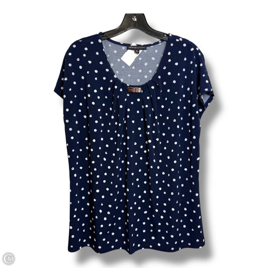Top Short Sleeve By Adrienne Vittadini In Polkadot Pattern, Size: L