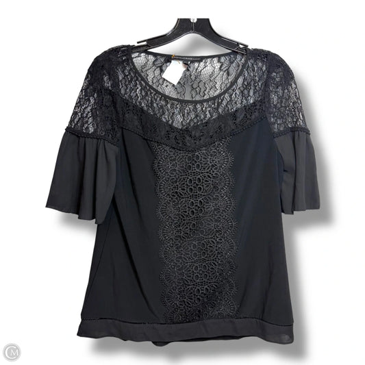 Top Short Sleeve By White House Black Market In Black, Size: Xs