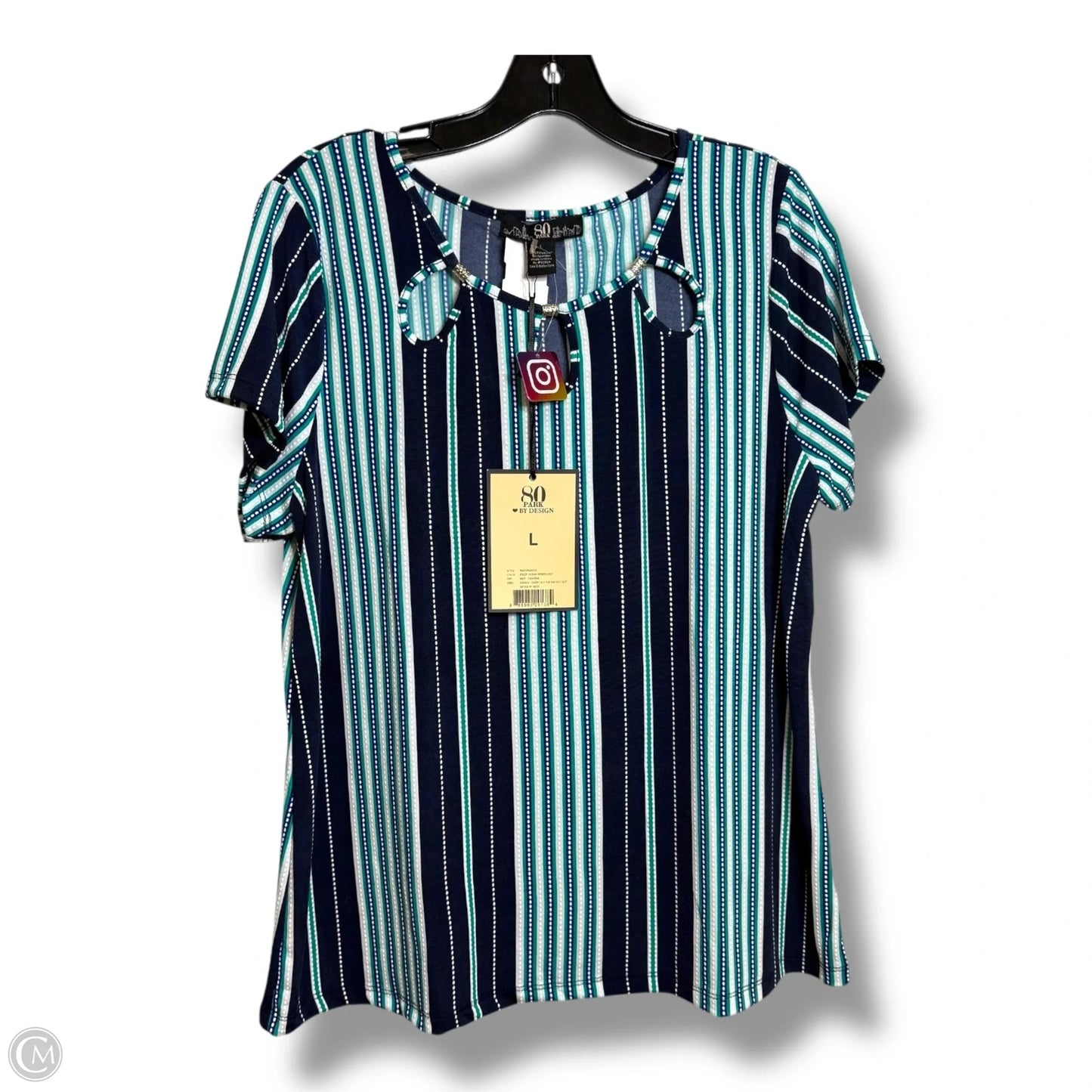 Top Short Sleeve By Cmf In Blue, Size: L