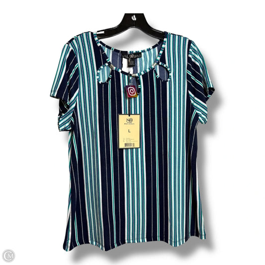 Top Short Sleeve By Cmf In Blue, Size: L