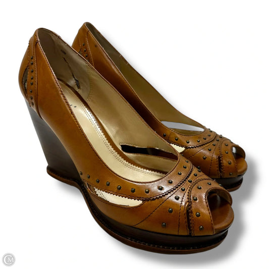 Shoes Heels Wedge By Pelle Moda In Tan, Size: 10