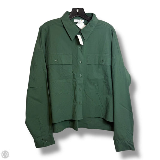 Blouse Long Sleeve By Ann Taylor In Green, Size: M