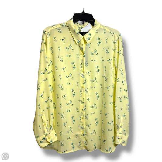 Blouse Long Sleeve By Banana Republic In Yellow, Size: Xl
