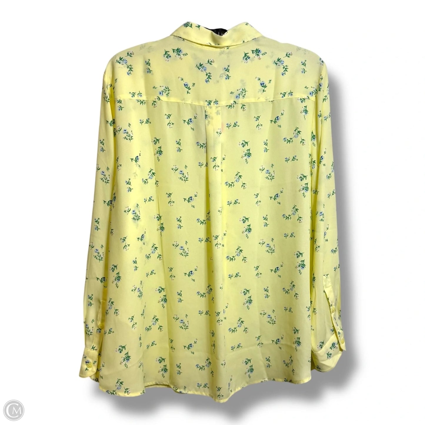 Blouse Long Sleeve By Banana Republic In Yellow, Size: Xl