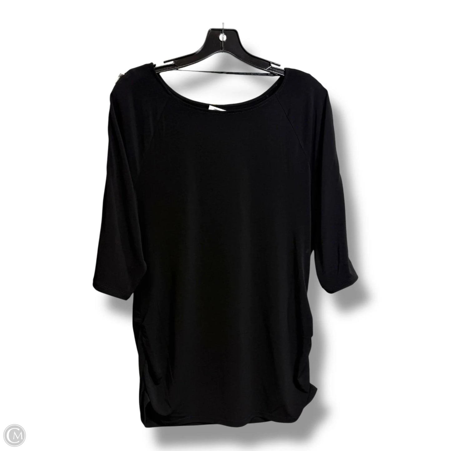 Top Short Sleeve By Inc In Black, Size: L