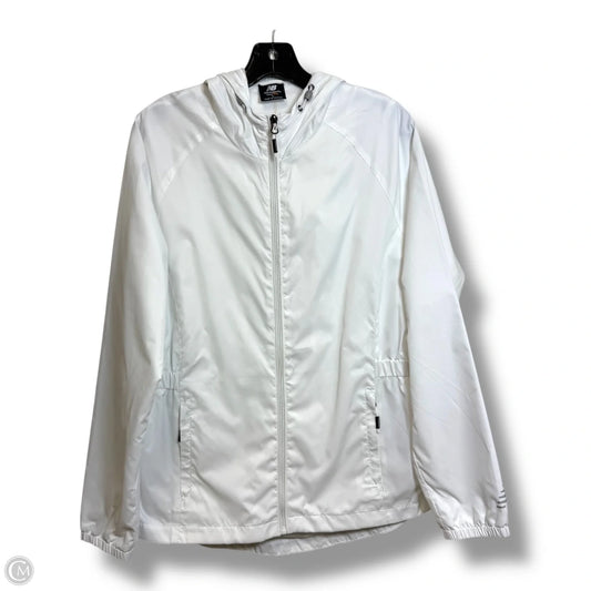 Jacket Windbreaker By New Balance In White, Size: L