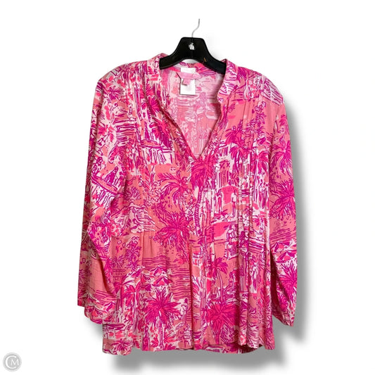 Top Long Sleeve Designer By Lilly Pulitzer In Pink, Size: M