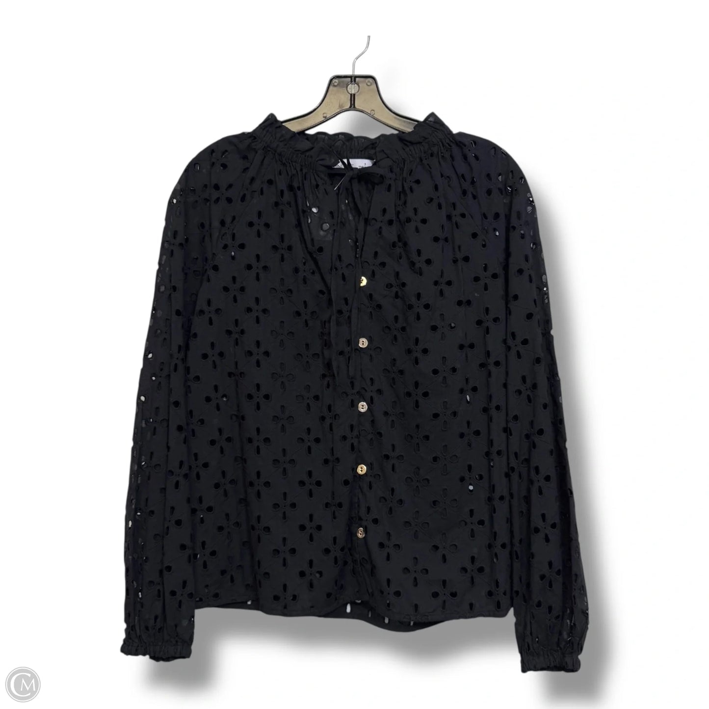Top Long Sleeve By Nine West Apparel In Black, Size: S