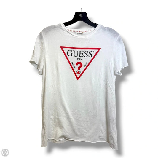 Top Short Sleeve Basic By Guess In White, Size: M