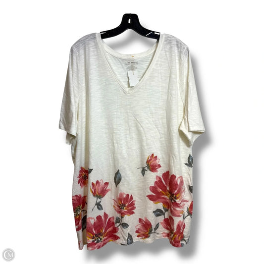 Top Short Sleeve Basic By Lane Bryant In Ivory, Size: 1x
