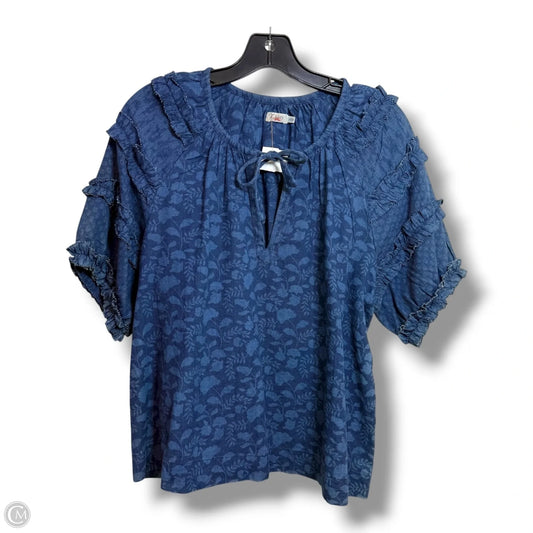 Top Short Sleeve By Faherty In Blue, Size: M