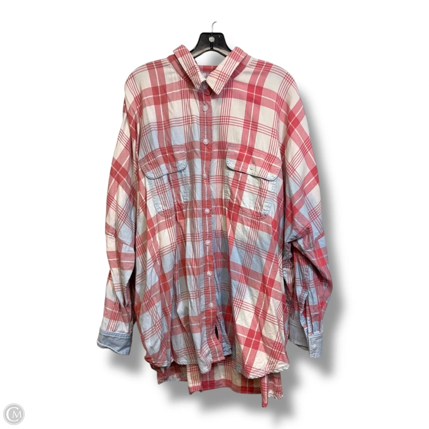 Top Long Sleeve By American Eagle In Plaid Pattern, Size: Xl