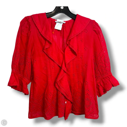 Top Short Sleeve By Madewell In Red, Size: Xxs