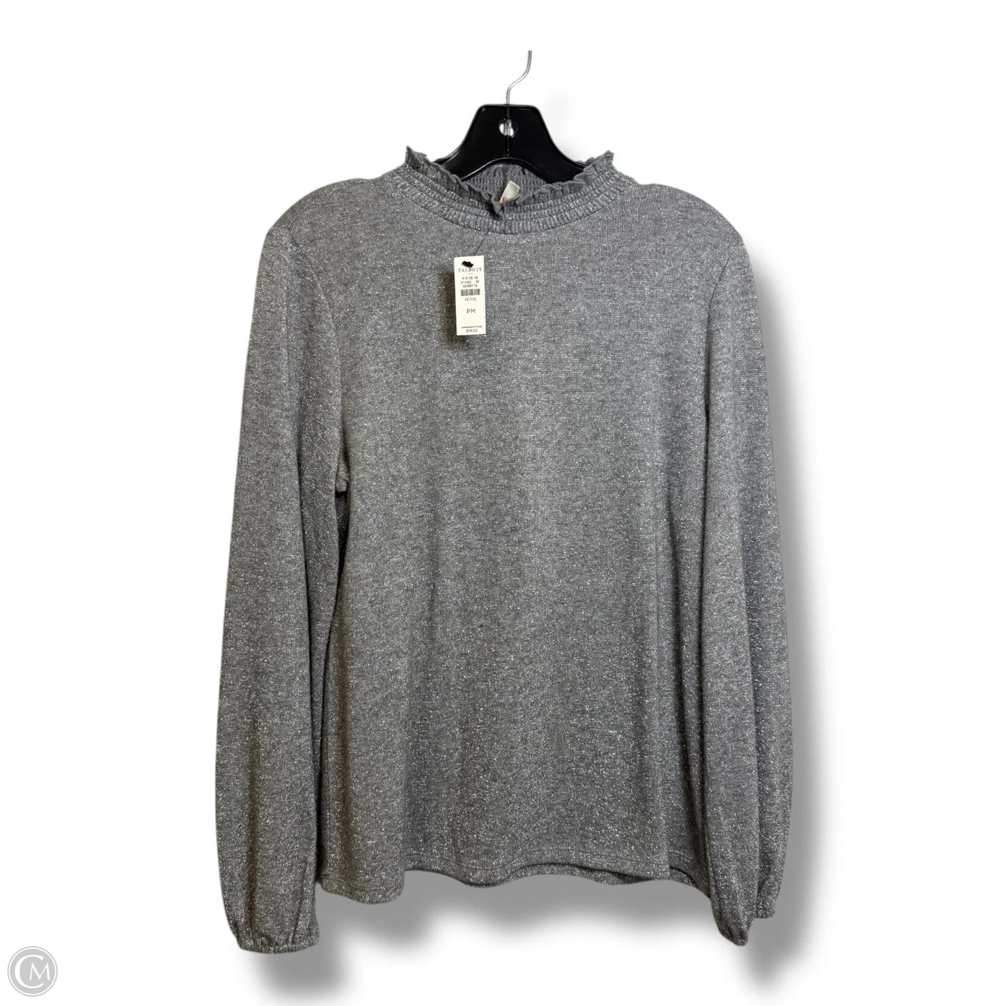 Top Long Sleeve By Talbots In Silver, Size: Mp