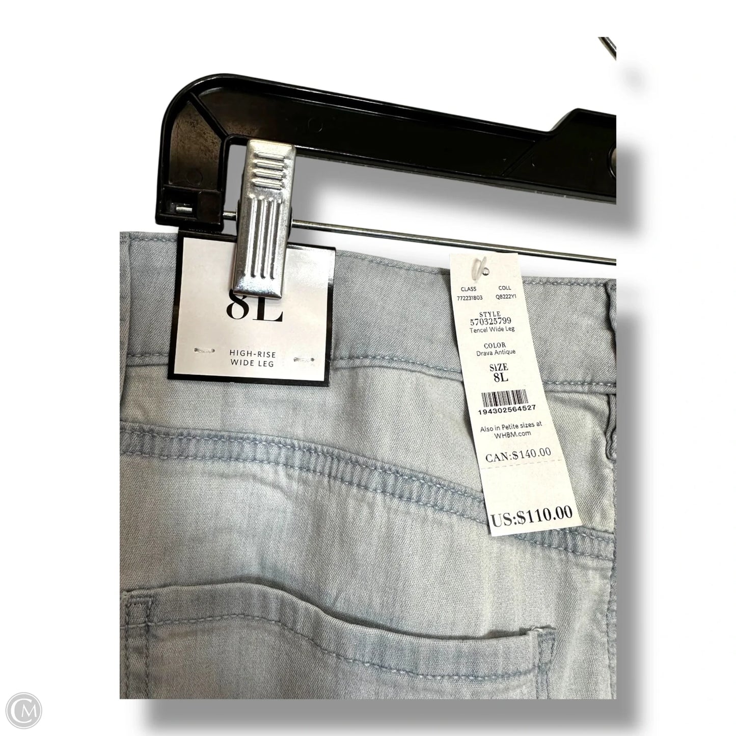 Jeans high rise Wide Leg By White House Black Market In Blue Denim, Size: 8l