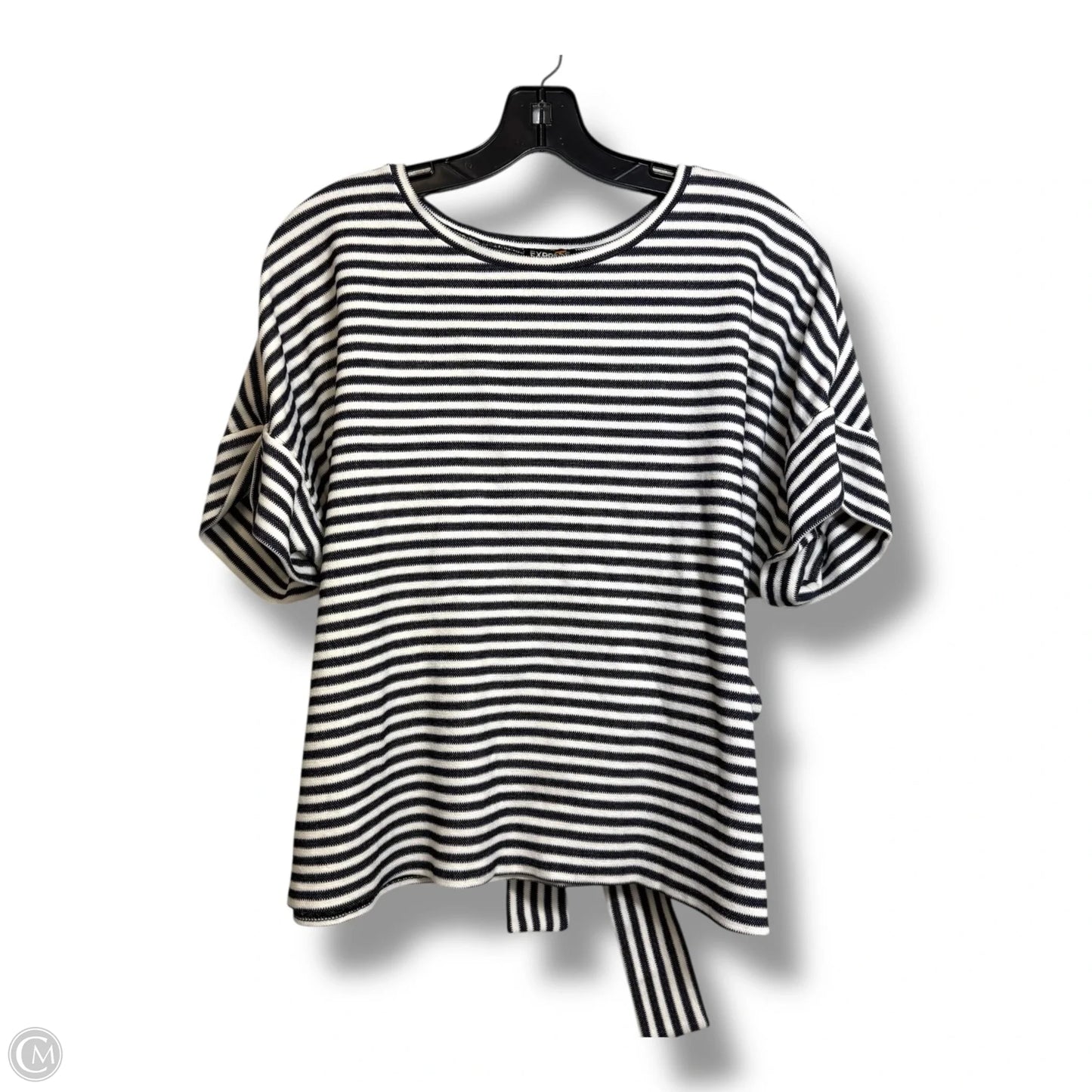 Top Short Sleeve By Express In Striped Pattern, Size: M