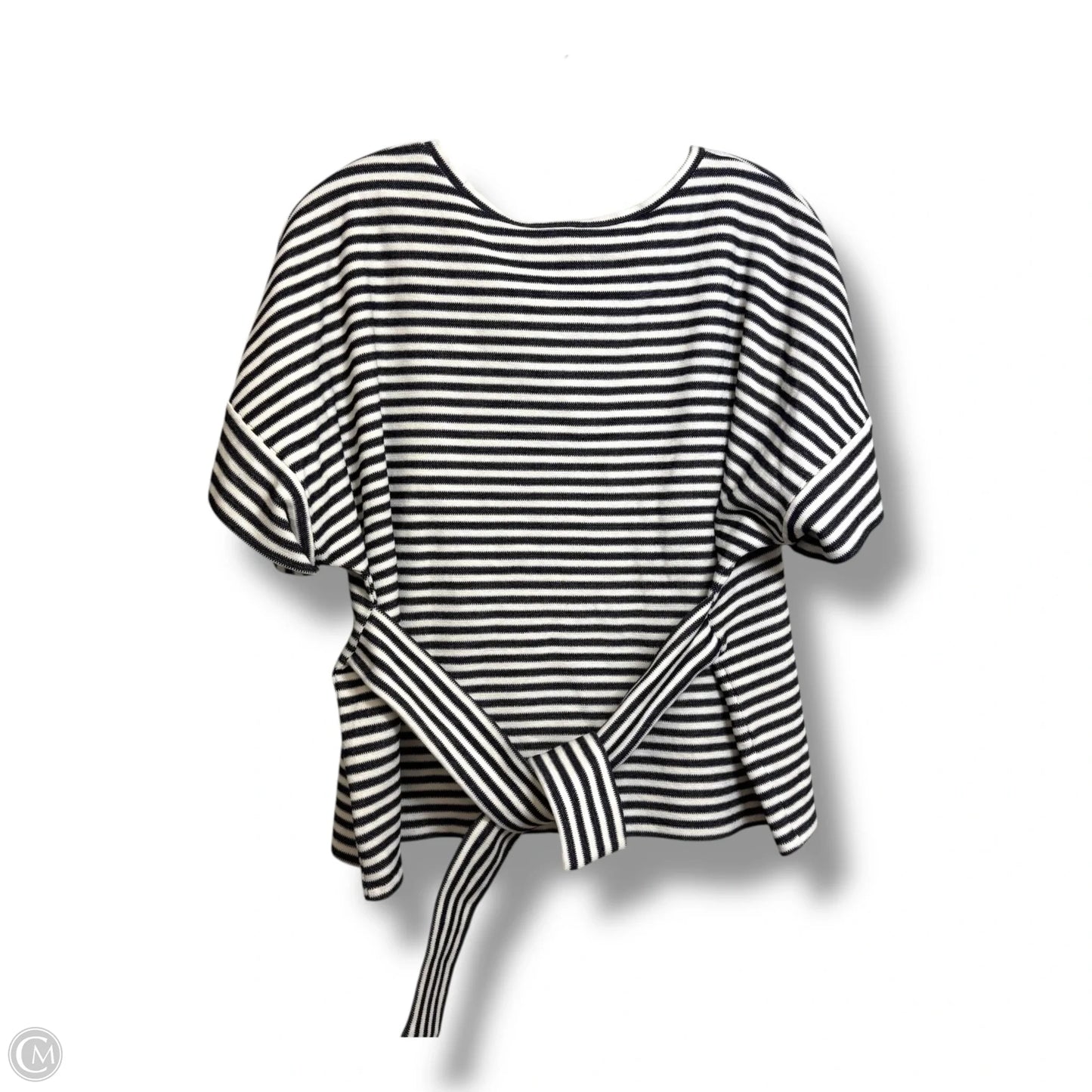 Top Short Sleeve By Express In Striped Pattern, Size: M
