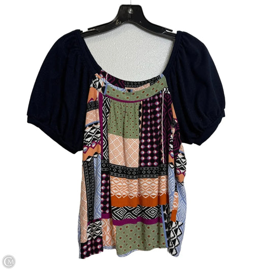 Top Short Sleeve By Maeve In Multi-colored, Size: L