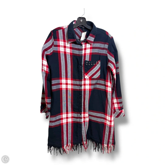 Tunic Long Sleeve By Zara In Plaid Pattern, Size: L