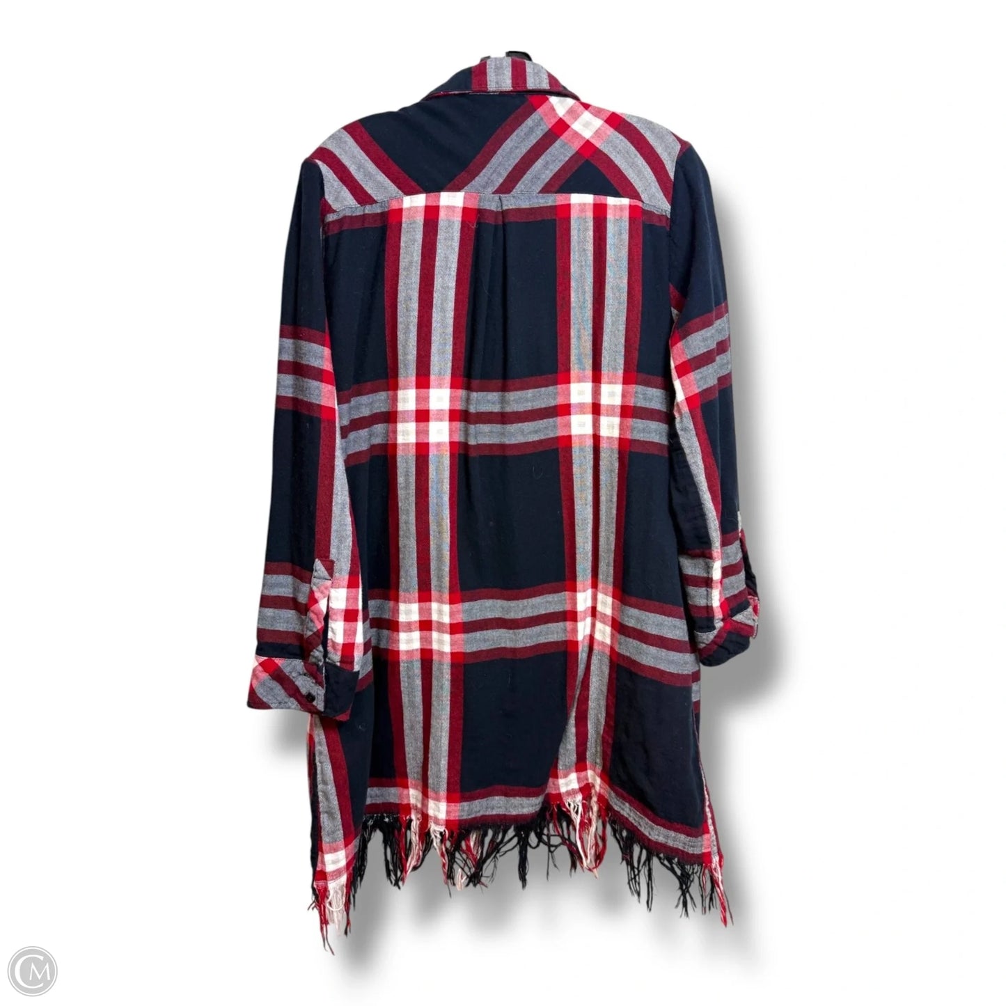 Tunic Long Sleeve By Zara In Plaid Pattern, Size: L